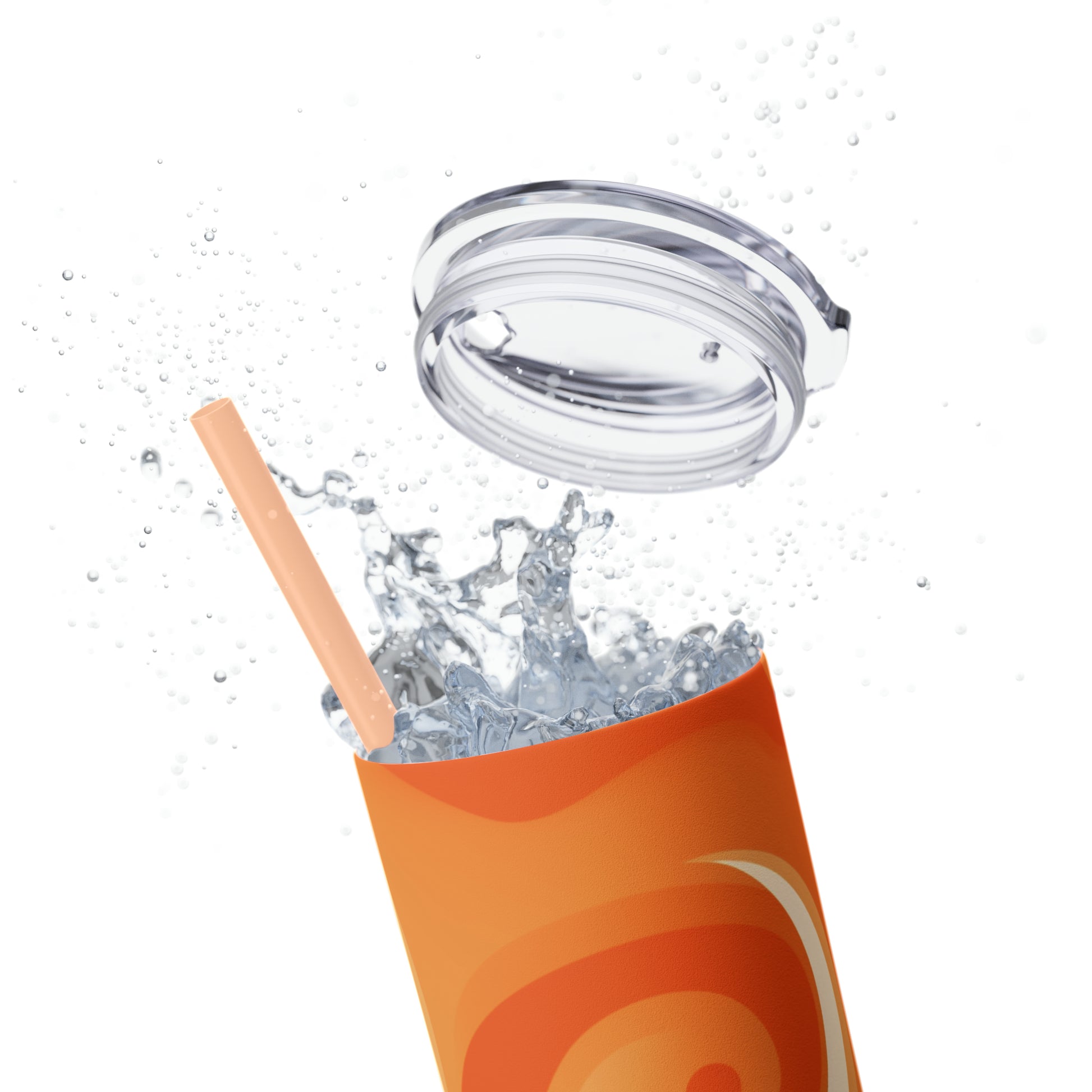 Orange Creamsicle 20-Ounce Insulated Stainless Steel Skinny Tumbler with Lid and Straw - Dyborn Designs