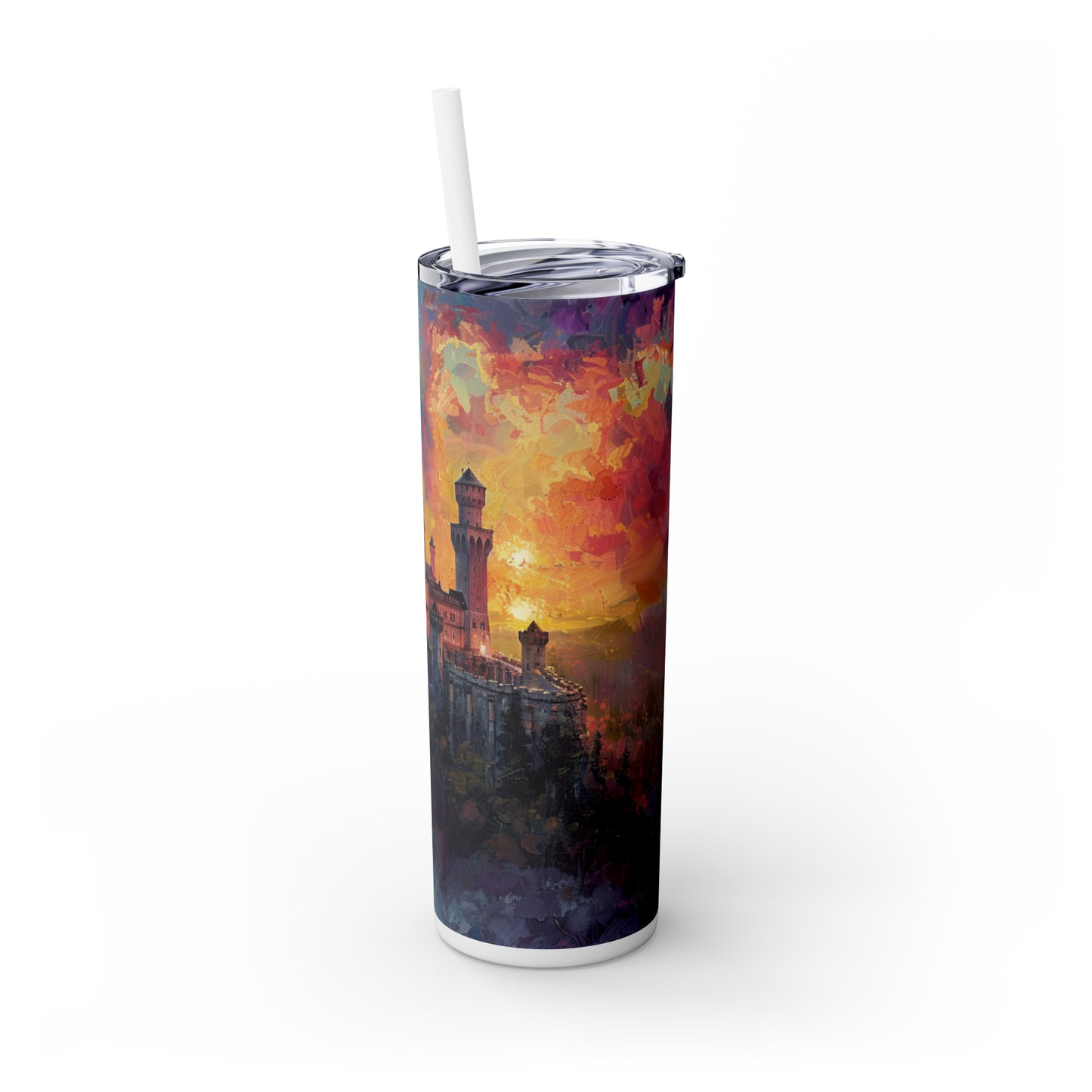 Painted Castle 20oz Stainless Steel Skinny Tumbler with Lid & Straw - Dyborn Designs
