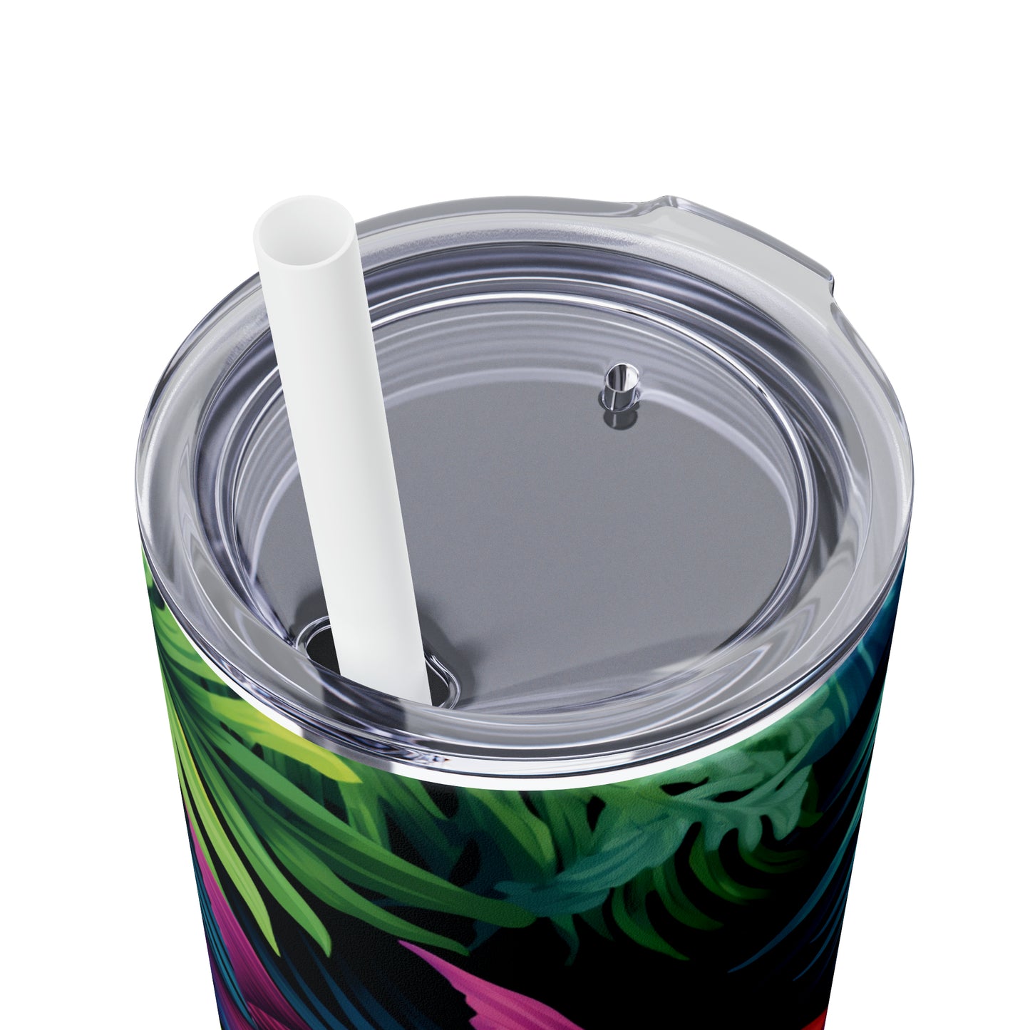 Tropical Vibes 20oz Insulated Stainless Steel Skinny Tumbler with Lid and Straw - Dyborn Designs