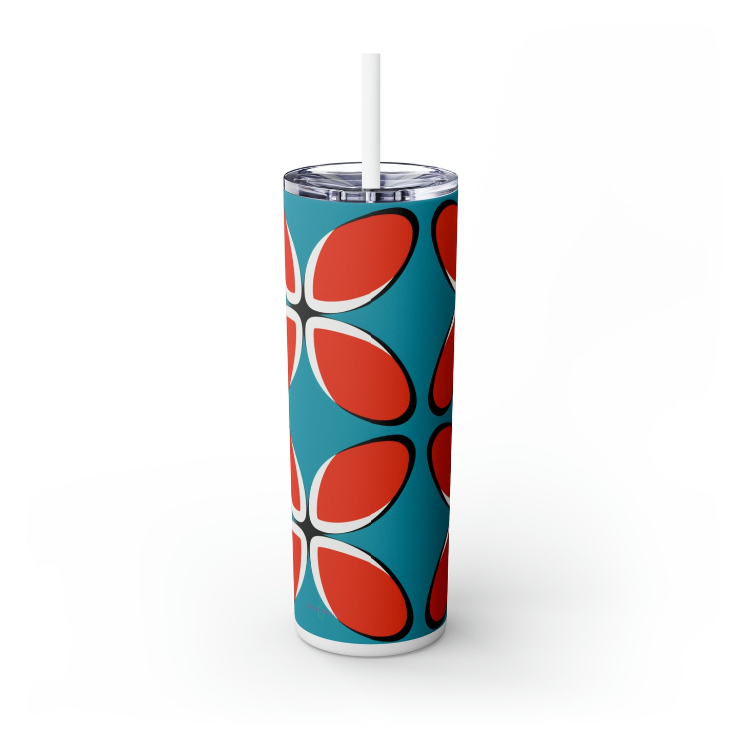 Red Impatiens 20oz Insulated Stainless Steel Skinny Tumbler with Lid and Straw - Dyborn Designs