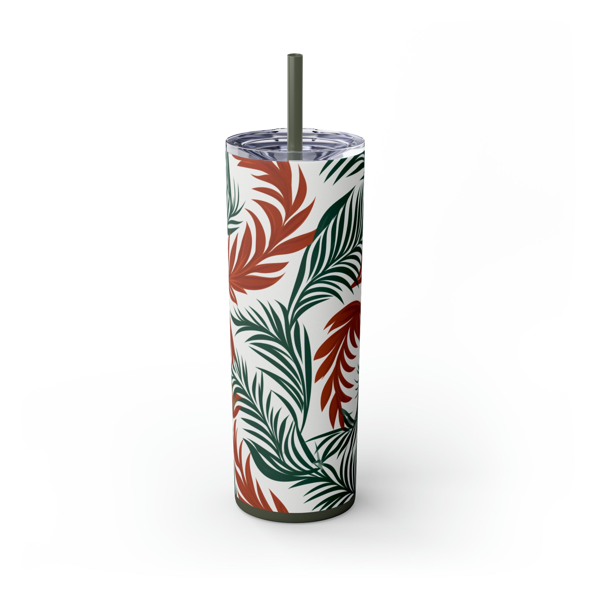 Nature's Pallete 20-Ounce Insulated Stainless Steel Skinny Tumbler with Lid and Straw - Dyborn Designs