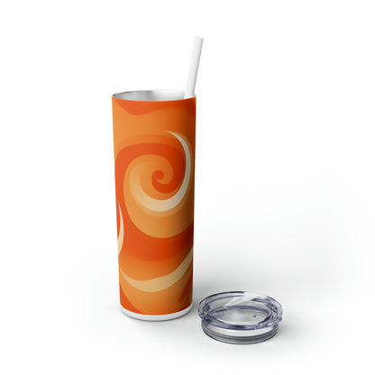 Orange Creamsicle 20-Ounce Insulated Stainless Steel Skinny Tumbler with Lid and Straw - Dyborn Designs