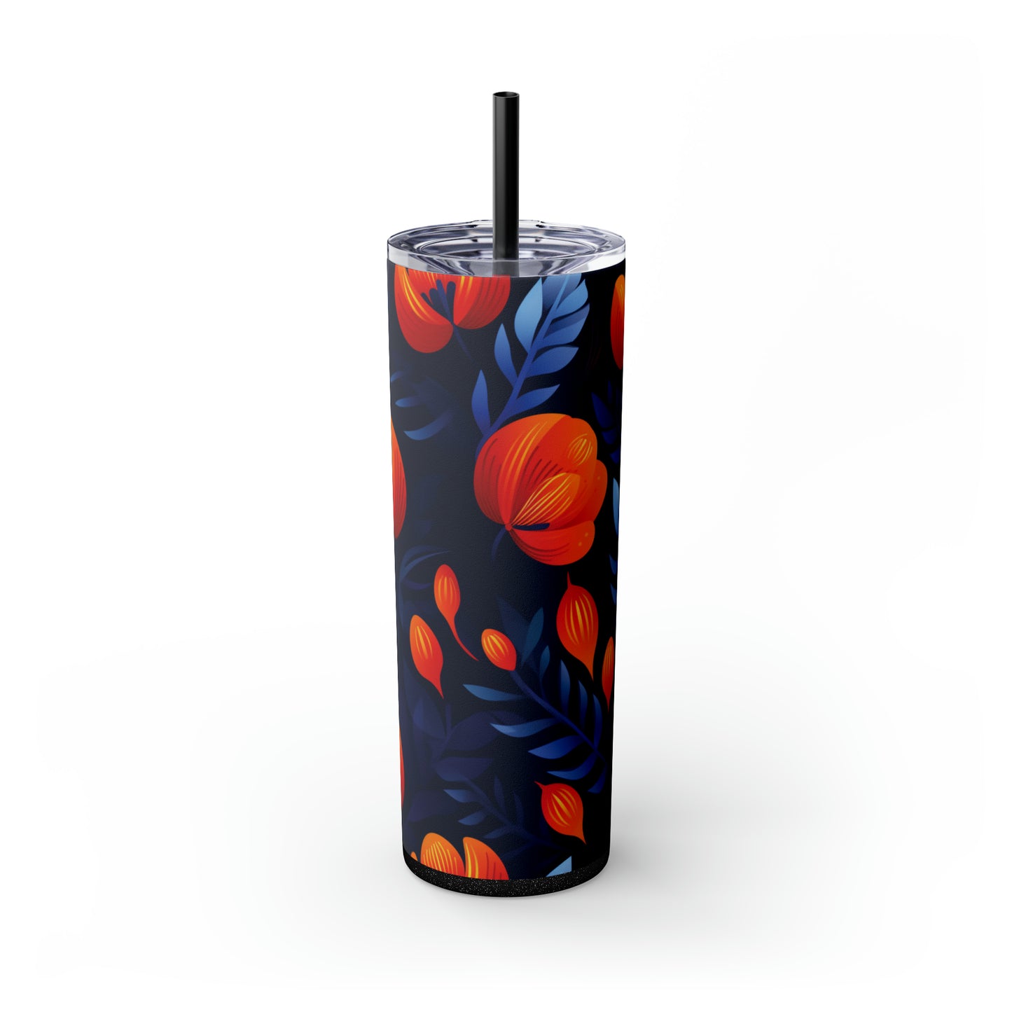 Orange Prince 20-Ounce Insulated Stainless Steel Skinny Tumbler with Lid and Straw - Dyborn Designs