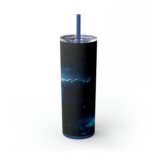 Midnight Realm 20-Ounce Steel Skinny Tumbler with Lid and Straw - Dyborn Designs