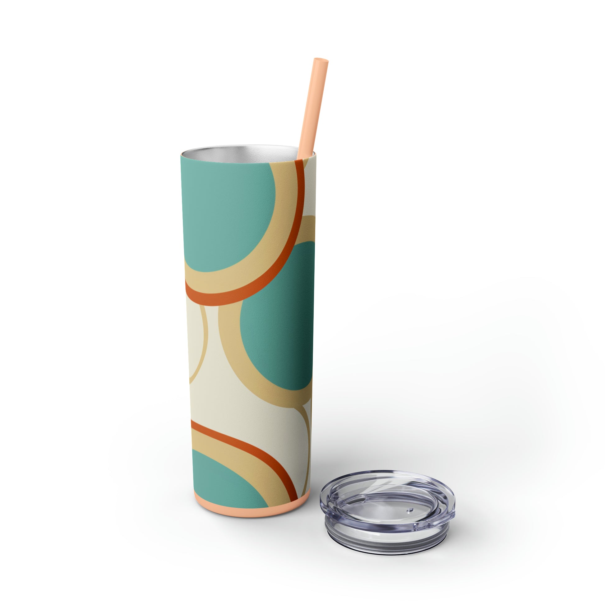 Muted Circles 20-Ounce Steel Skinny Tumbler with Lid and Straw - Dyborn Designs