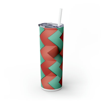Tangled Hues 20oz Insulated Stainless Steel Skinny Tumbler with Lid and Straw - Dyborn Designs