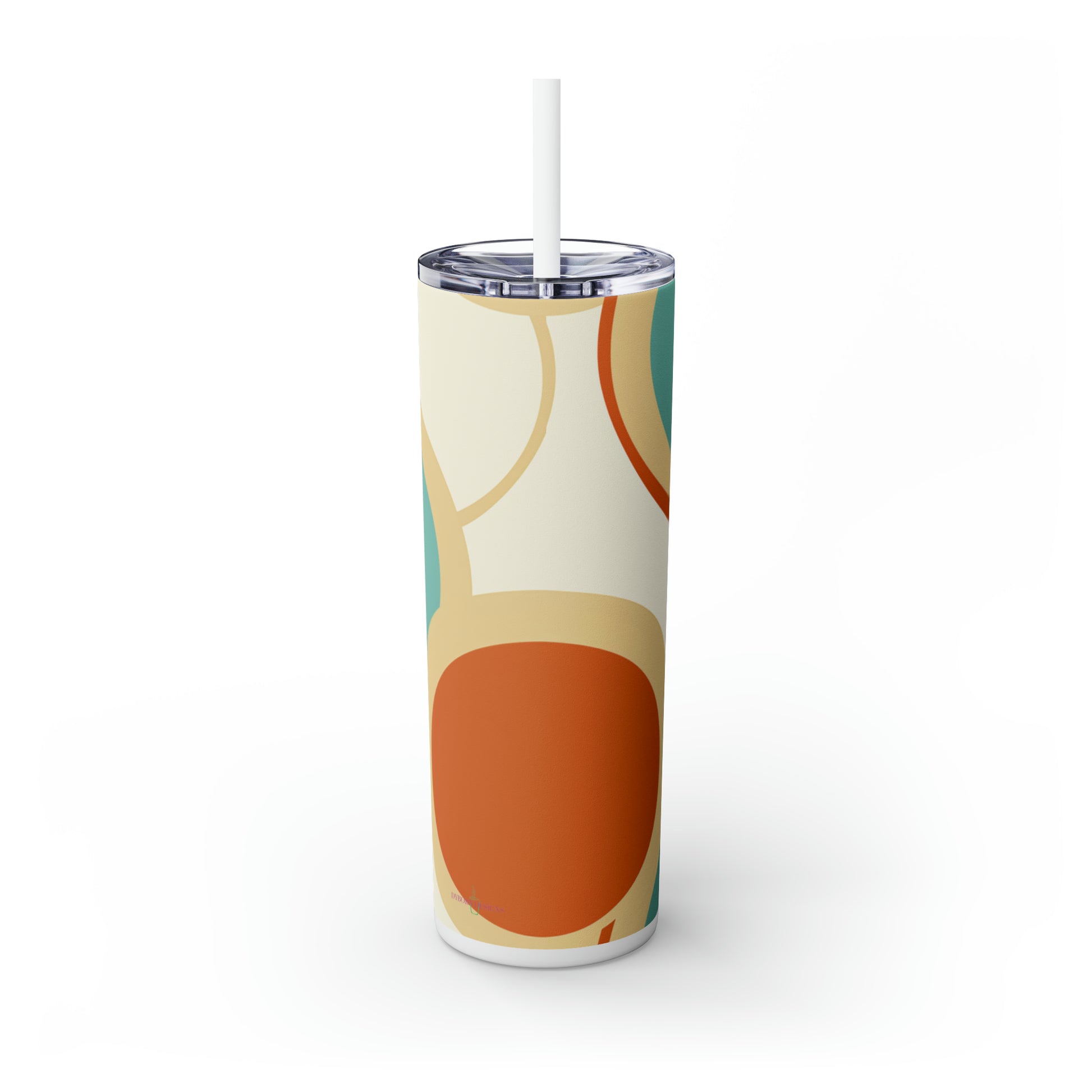 Muted Circles 20-Ounce Steel Skinny Tumbler with Lid and Straw - Dyborn Designs