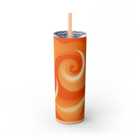 "Orange Creamsicle" 20-Ounce Steel Skinny Tumbler with Lid and Straw - Dyborn Designs