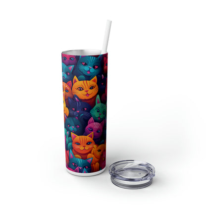 Must Love Cats 20-Ounce Steel Skinny Tumbler with Lid and Straw - Dyborn Designs