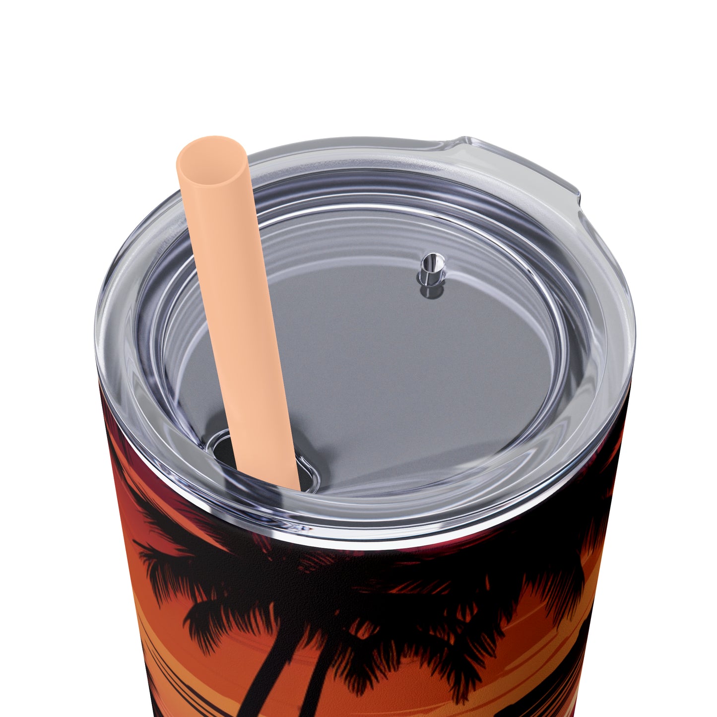 Tropical Sunset 20oz Insulated Stainless Steel Skinny Tumbler with Lid and Straw - Dyborn Designs