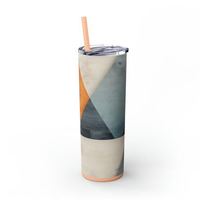 Layered Pyramids 20-Ounce Steel Skinny Tumbler with Lid and Straw - Dyborn Designs