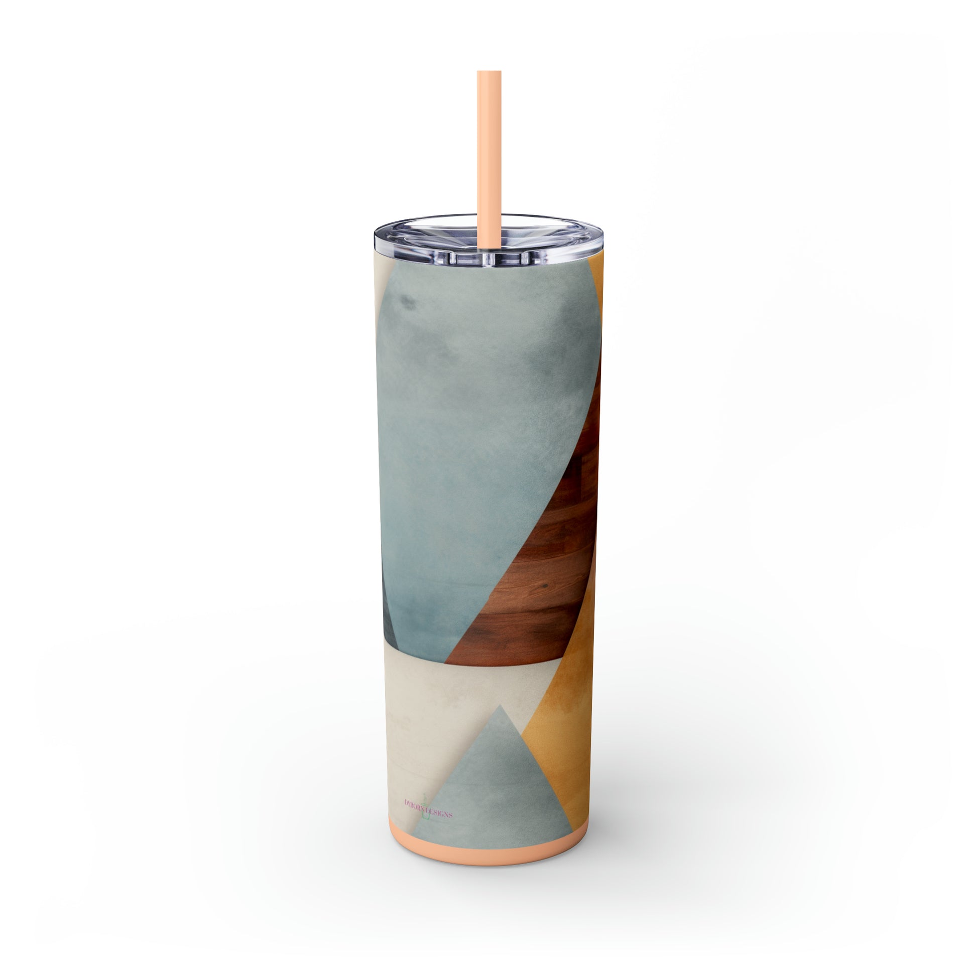 Layered Pyramids 20-Ounce Steel Skinny Tumbler with Lid and Straw - Dyborn Designs