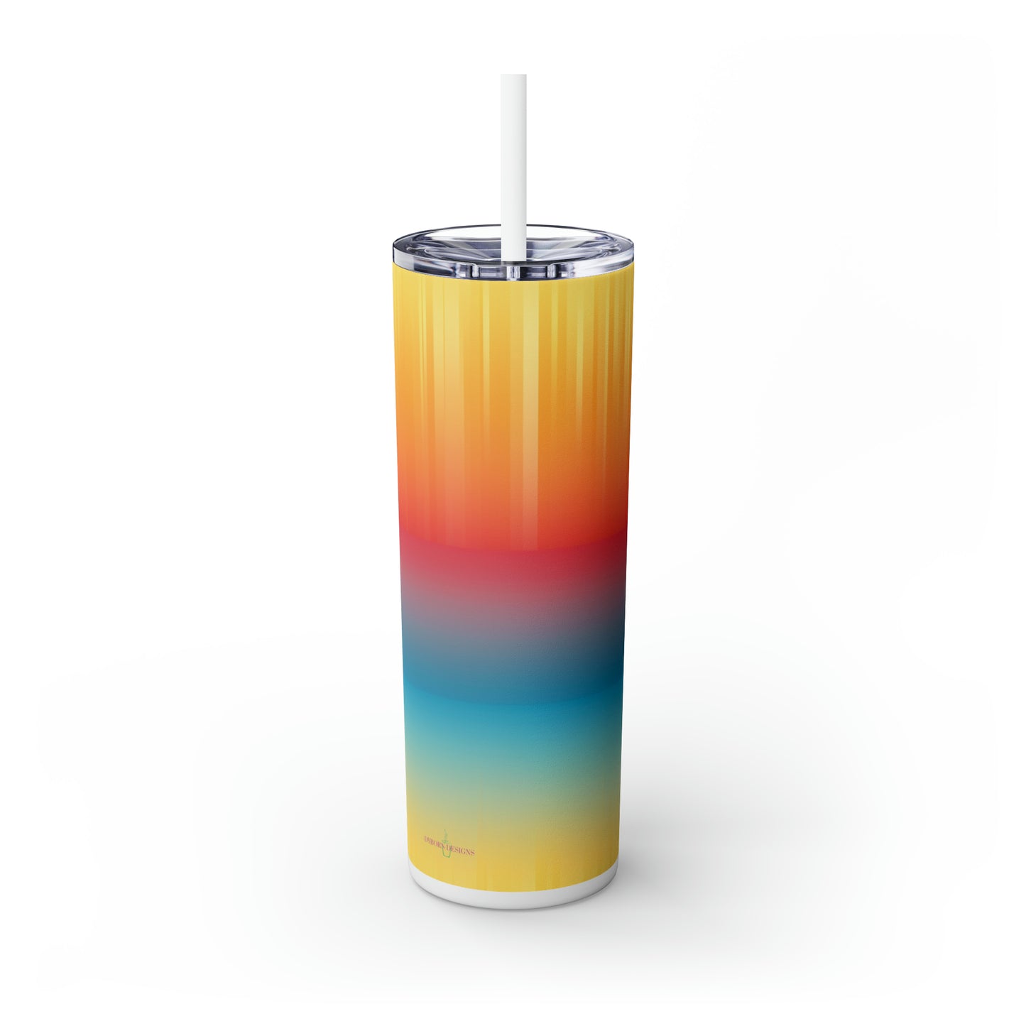 Morning Lake 20-Ounce Steel Skinny Tumbler with Lid and Straw - Dyborn Designs