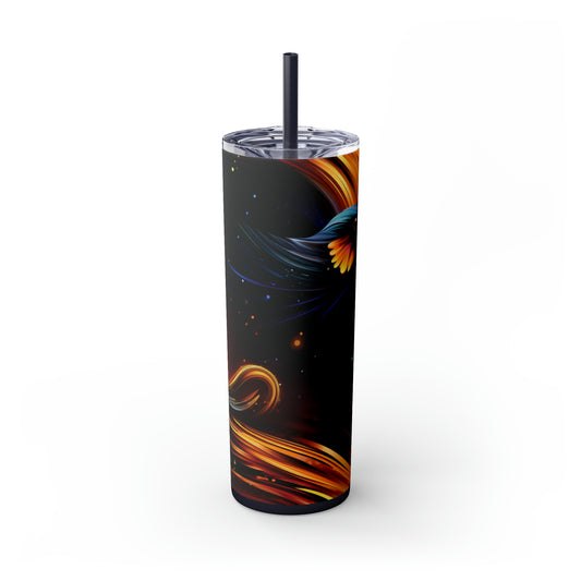 Stellar Blackbird 20oz Insulated Stainless Steel Skinny Tumbler with Lid and Straw - Dyborn Designs