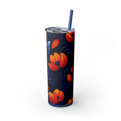 Orange Prince 20-Ounce Insulated Stainless Steel Skinny Tumbler with Lid and Straw - Dyborn Designs