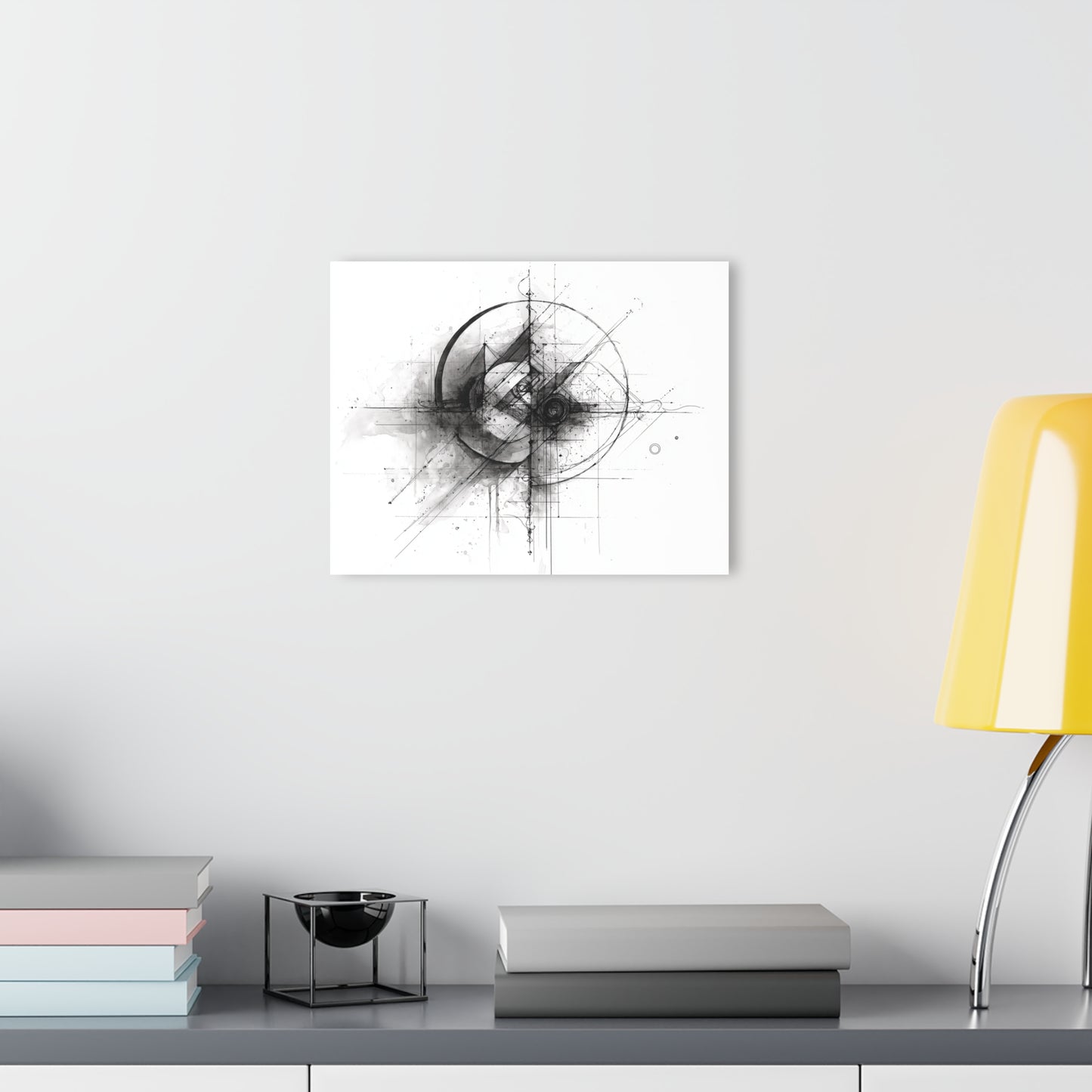 Celestial Draft - Modern Minimalist Acrylic Wall Art - 14 x 11 Inch - Light Mock Up - Dyborn Designs