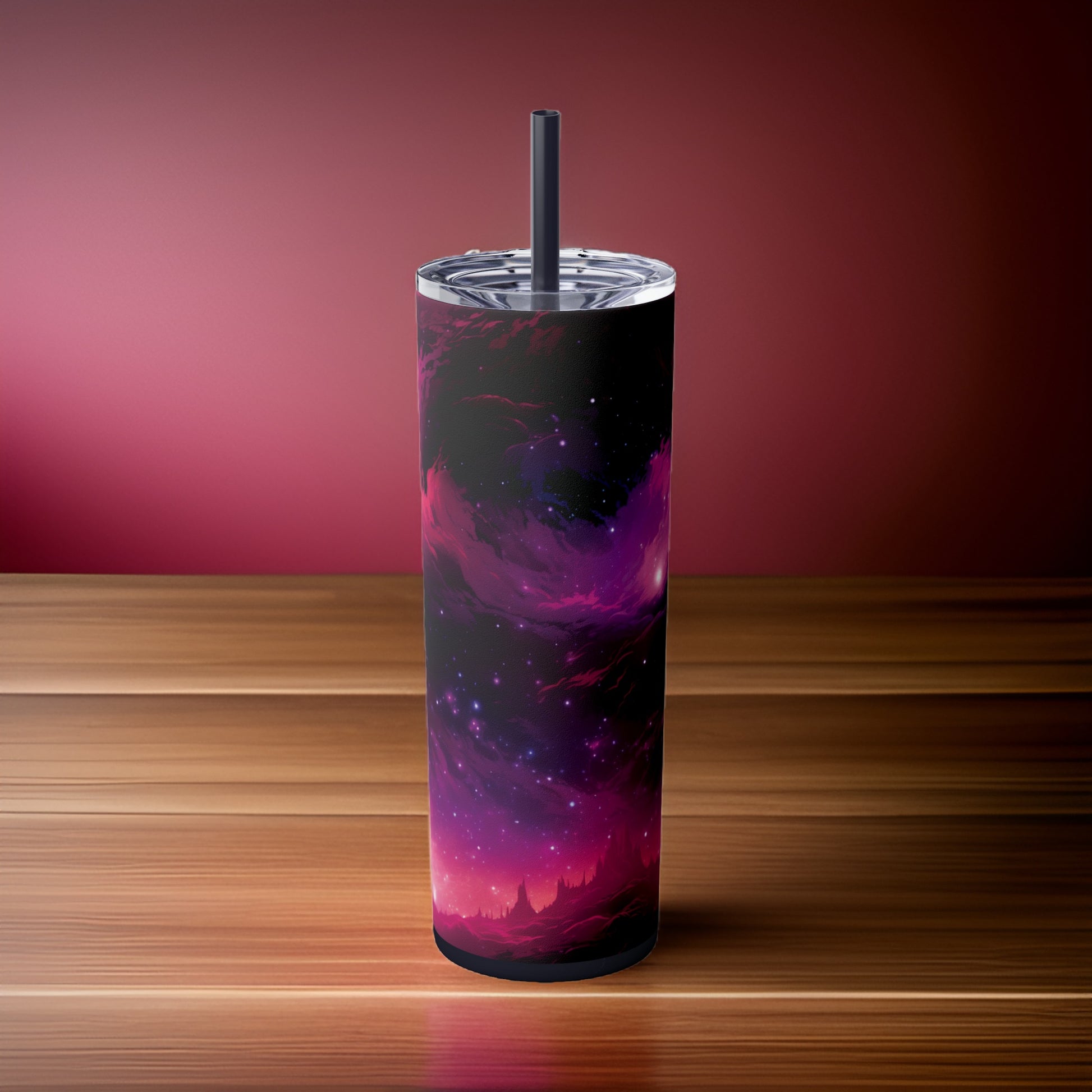 Cosmic Fantasy 20oz Stainless Steel Skinny Tumbler with Lid & Straw Color Midnight - Dyborn Designs