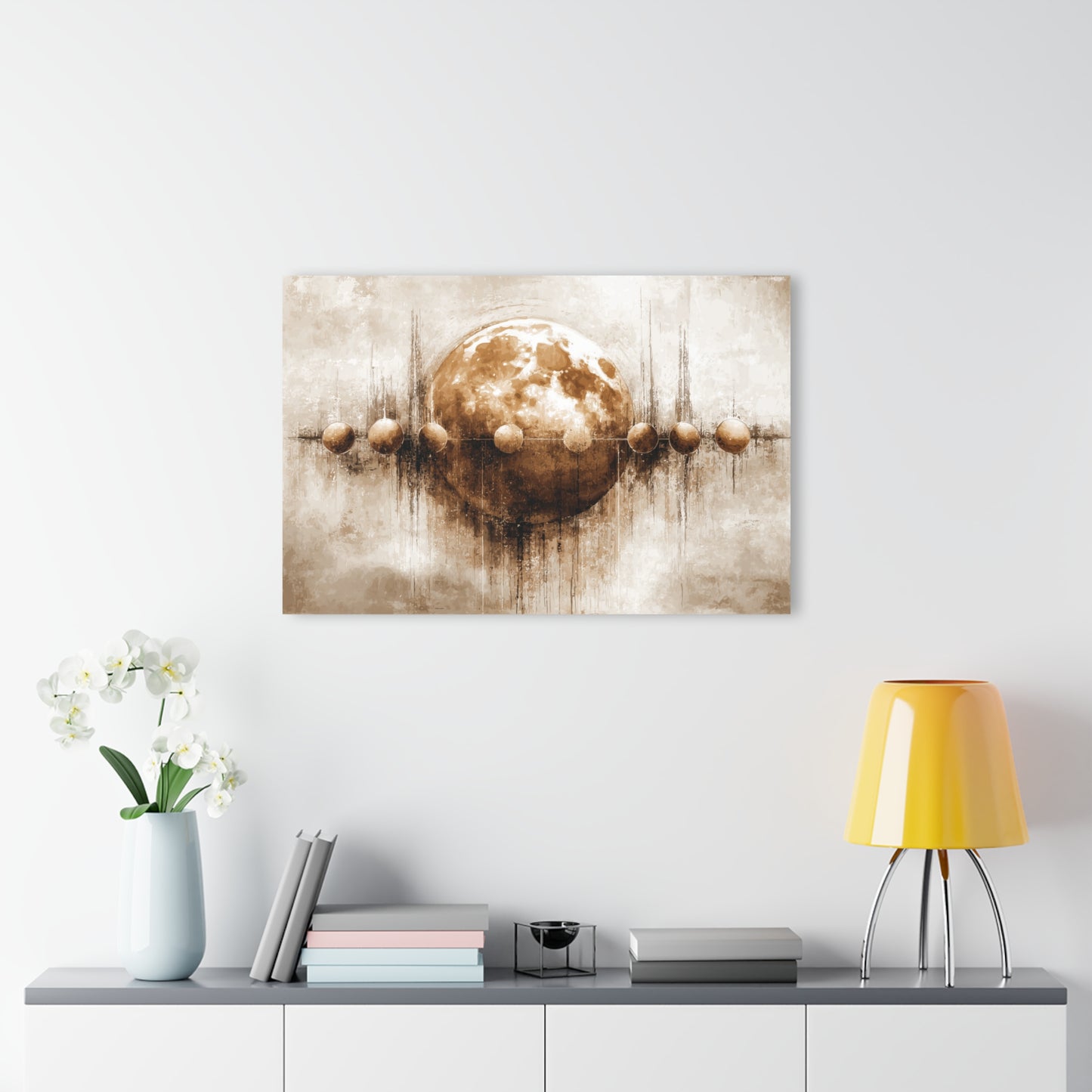 Divided Phases - Modern Minimalist Acrylic Wall Art - 36 x 24 Inch - Light Mock Up - Dyborn Designs