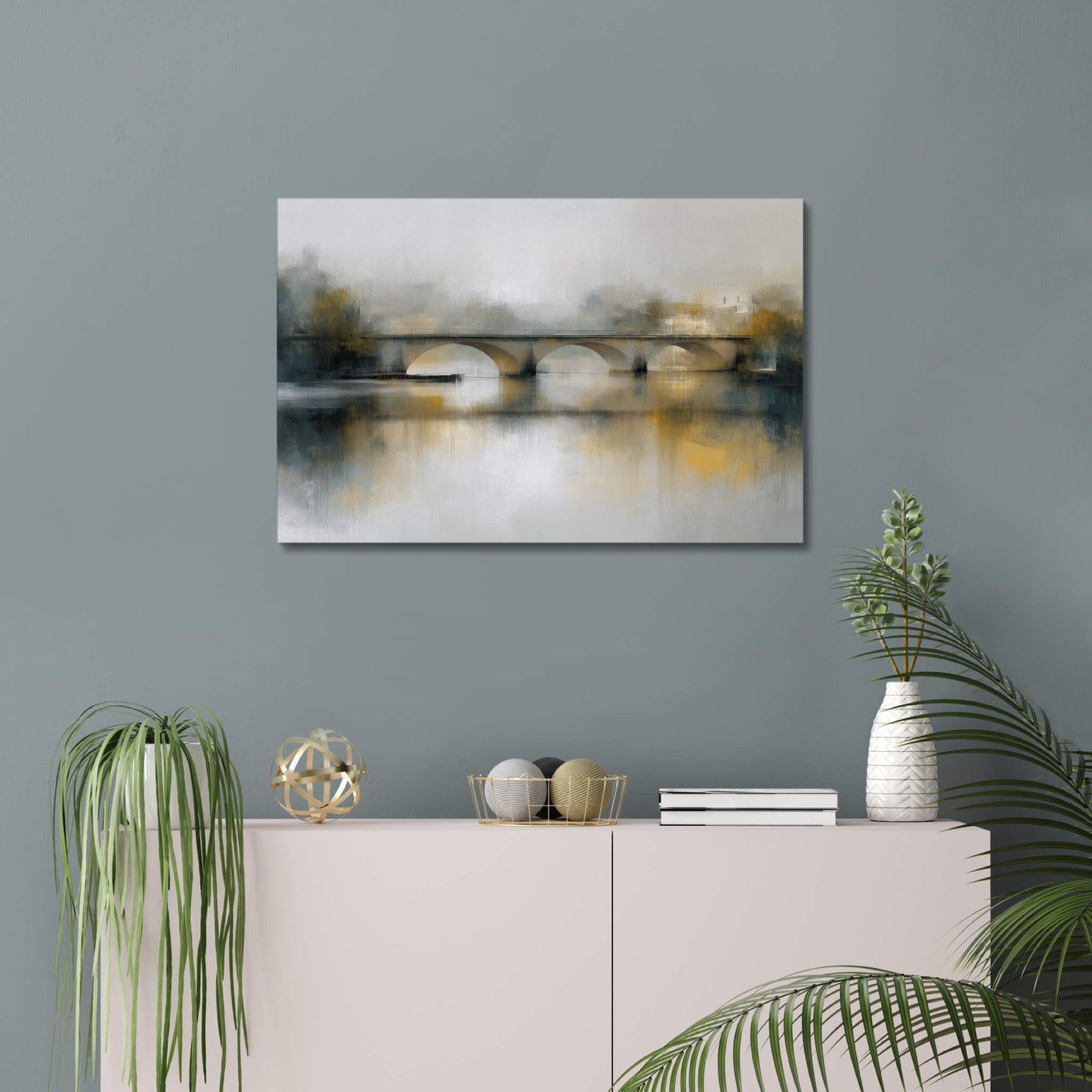 Drifting Light - Modern Minimalist Acrylic Wall Art - 30 x 20 Inch - Blue Mock Up - Dyborn Designs
