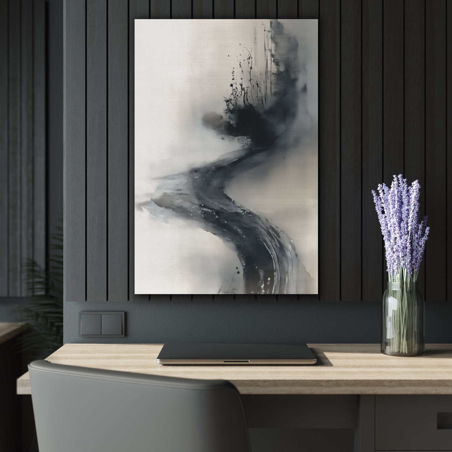 Drifting Memory - Modern Minimalist Acrylic Wall Art - 24 x 36 Inch - Dark Mock Up - Dyborn Designs