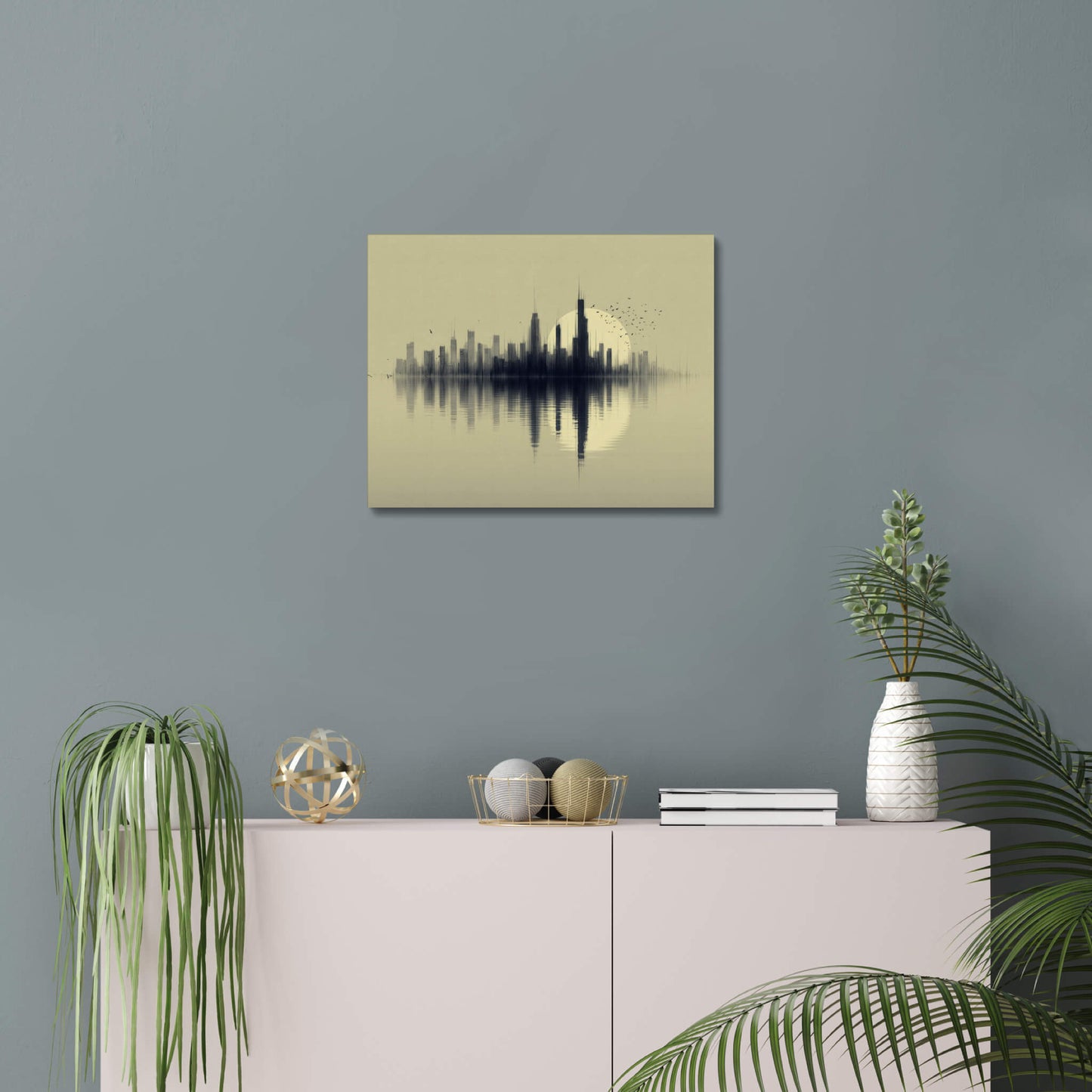Evening Ascent - Modern Minimalist Acrylic Wall Art - 20 x 16 Inch - Blue Mockup - Dyborn Designs