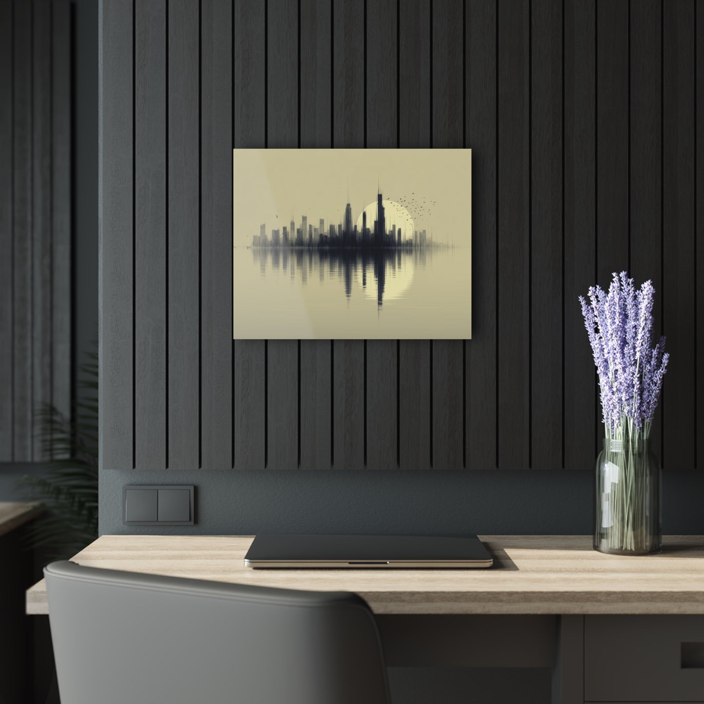 Evening Ascent - Modern Minimalist Acrylic Wall Art - 20 x 16 Inch - Dark Mockup - Dyborn Designs