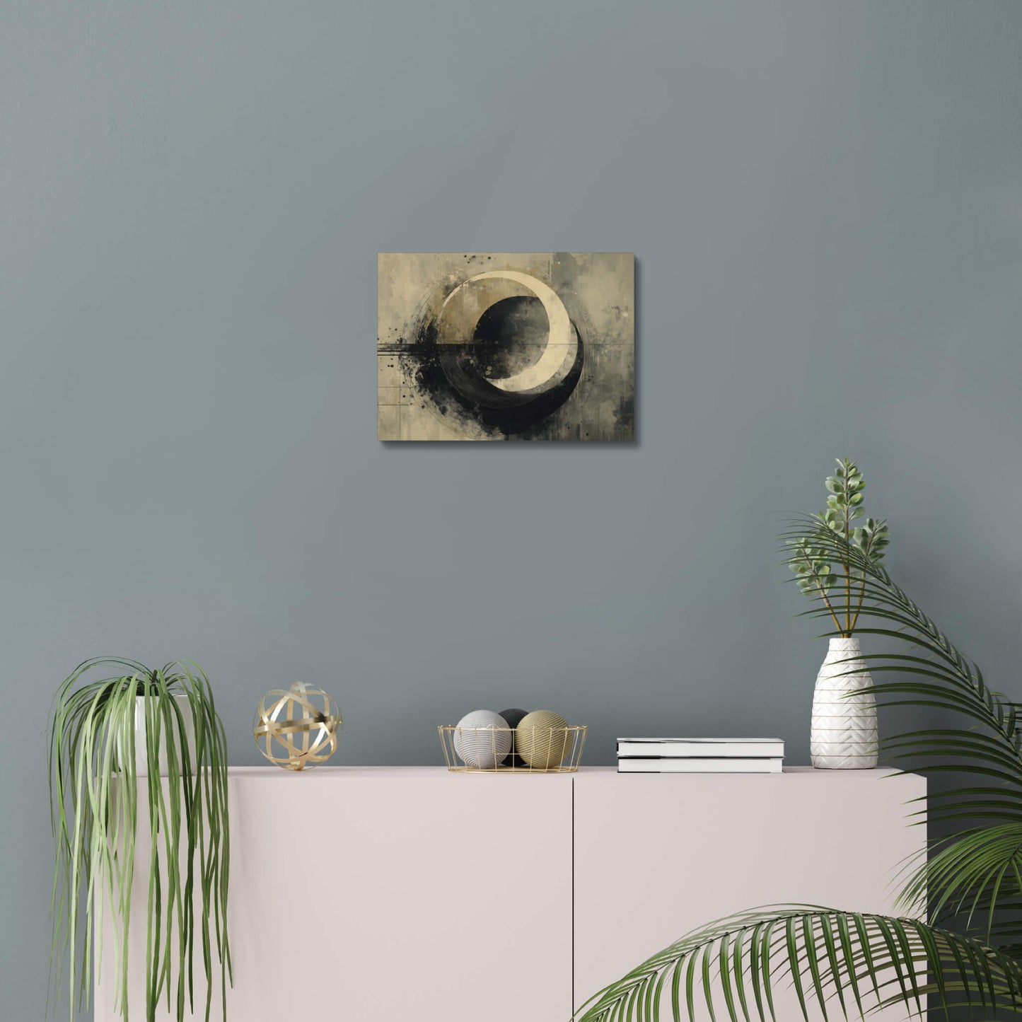 Event Horizon - Modern Minimalist Acrylic Wall Art - 14 x 11 Inch - Blue Mock Up - Dyborn Designs