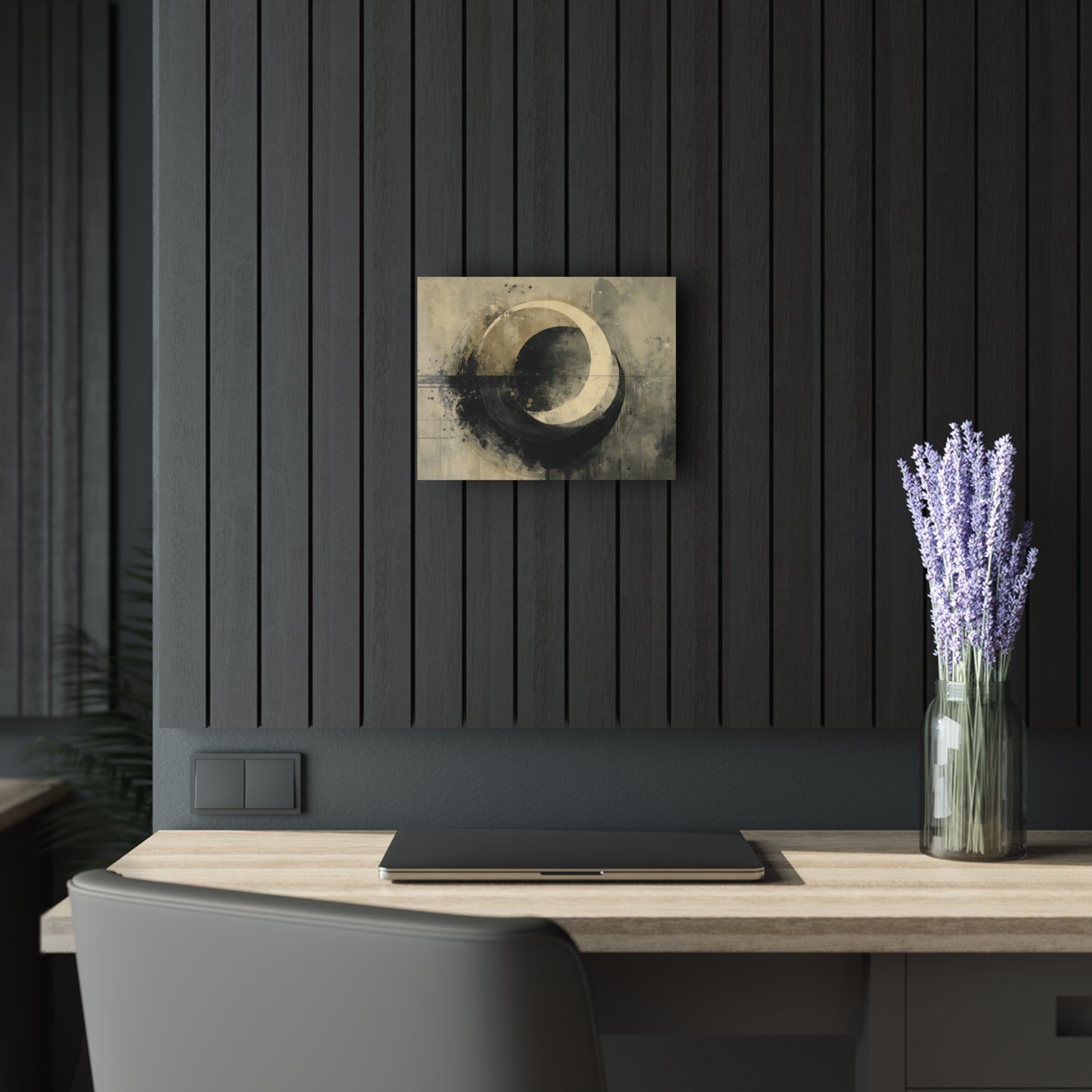 Event Horizon - Modern Minimalist Acrylic Wall Art - 14 x 11 Inch - Dark Mock Up - Dyborn Designs