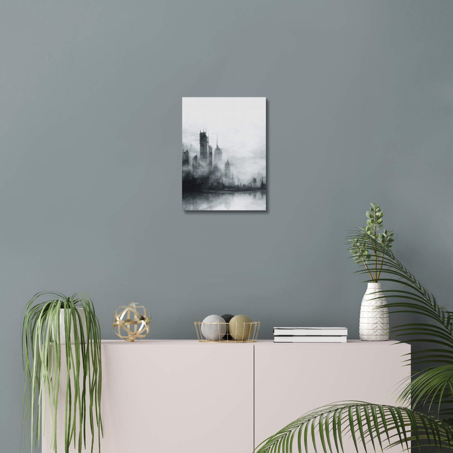 Fading Empire - Modern Minimalist Acrylic Wall Art - 11 x 14 Inch - Blue Mock Up - Dyborn Designs