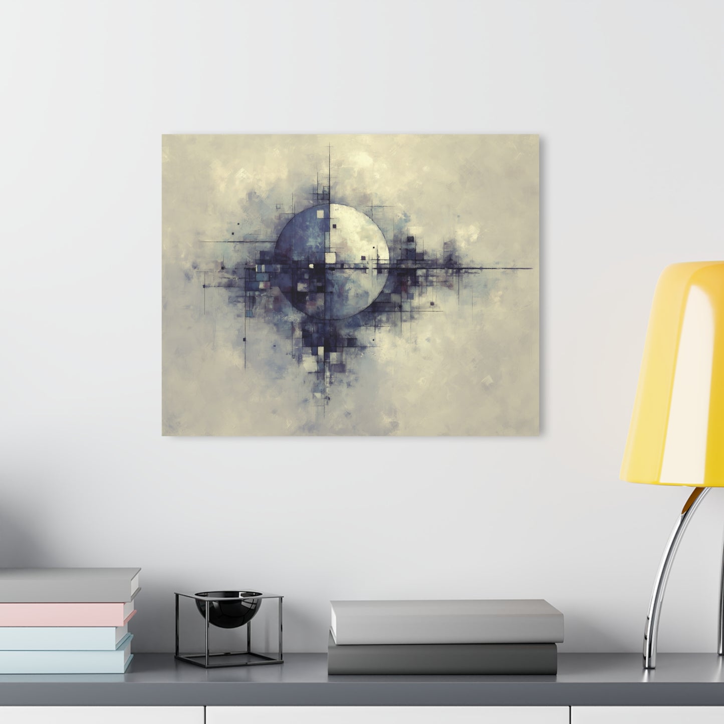 Fractured Orbit -Modern Minimalist Acrylic Wall Art - 20 x 16 Inch - Light Mock Up - Dyborn Designs