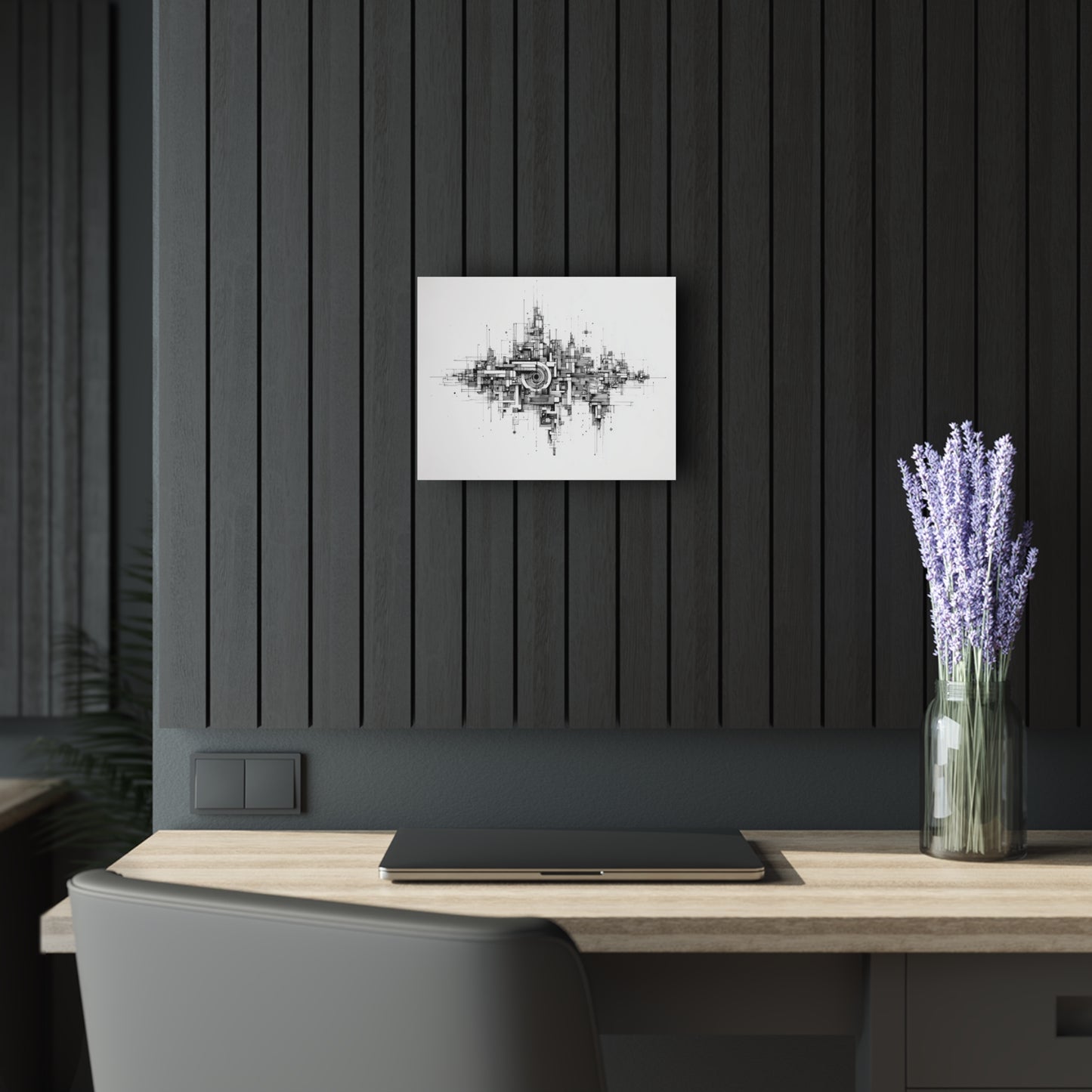 Negative Order - Modern Minimalist Acrylic Wall Art - 14 x 11 Inch - Dark Mock Up - Dyborn Designs