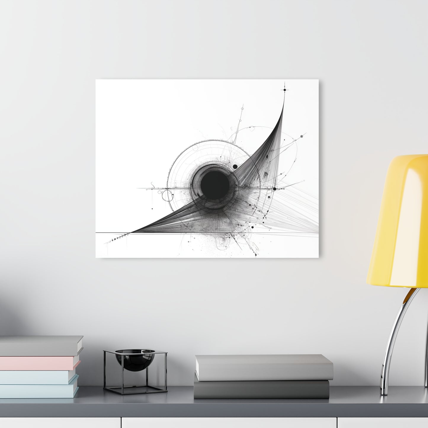 Orbital Logic - Modern Minimalist Acrylic Wall Art - 20 x 16 Inch - Light Mock Up - Dyborn Designs