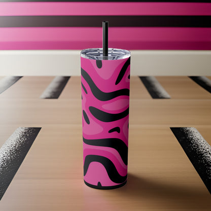 Pink Panther 20oz Stainless Steel Skinny Tumbler with Lid & Straw Color Black - Dyborn Designs