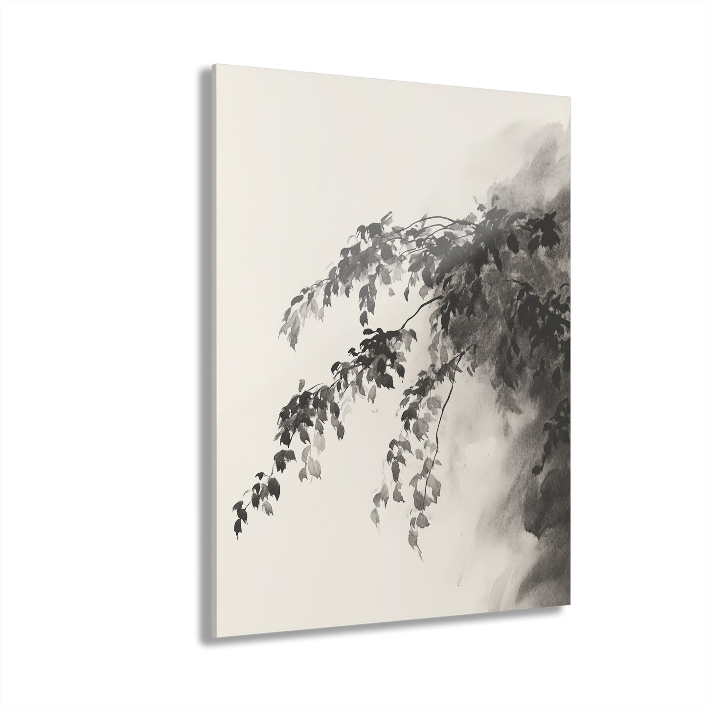 Shaded Leaves - Modern Minimalist Acrylic Wall Art - 11 x 14 Inch - Front - Dyborn Designs