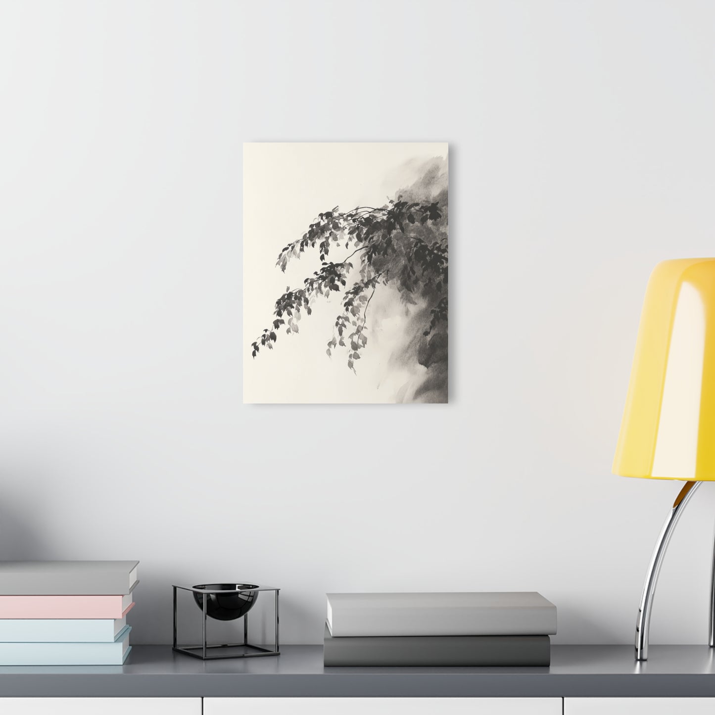 Shaded Leaves - Modern Minimalist Acrylic Wall Art - 11 x 14 Inch - Light Mock Up - Dyborn Designs