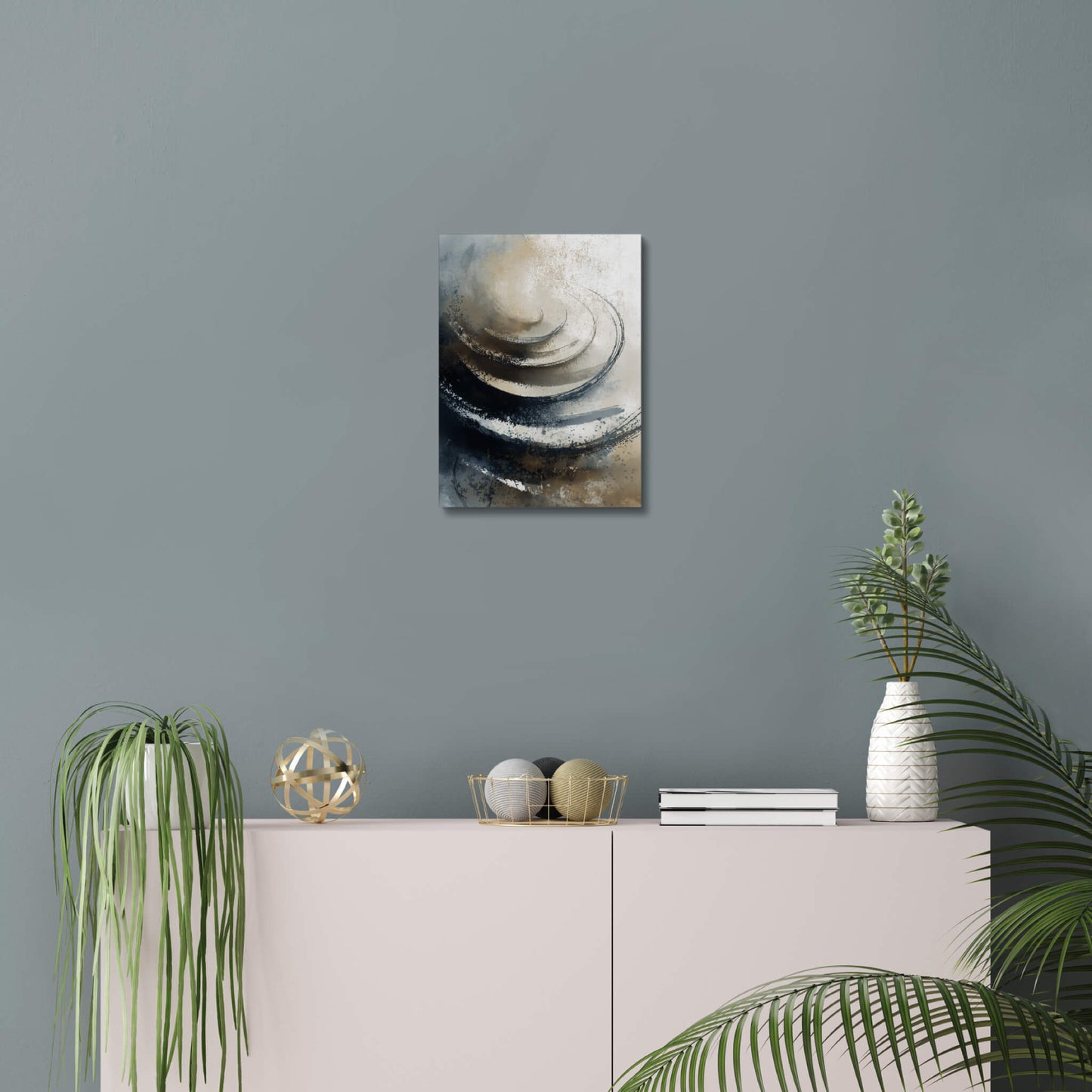 Silent Collapse - Modern Minimalist Acrylic Wall Art - 11 x 14 Inch - Blue Mock Up - Dyborn Designs