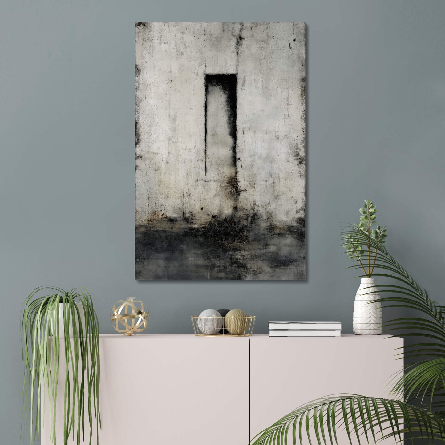 Silent Passage - Modern Minimalist Acrylic Wall Art - 24 x 36 Inch - Blue Mock Up - Dyborn Designs