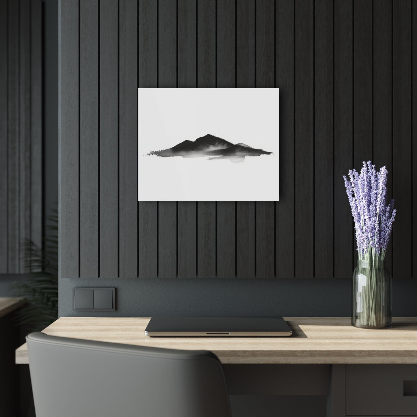 Solitary Ridge - Modern Minimalist Acrylic Wall Art - 20 x 16 Inch - Dark Mock Up - Dyborn Designs