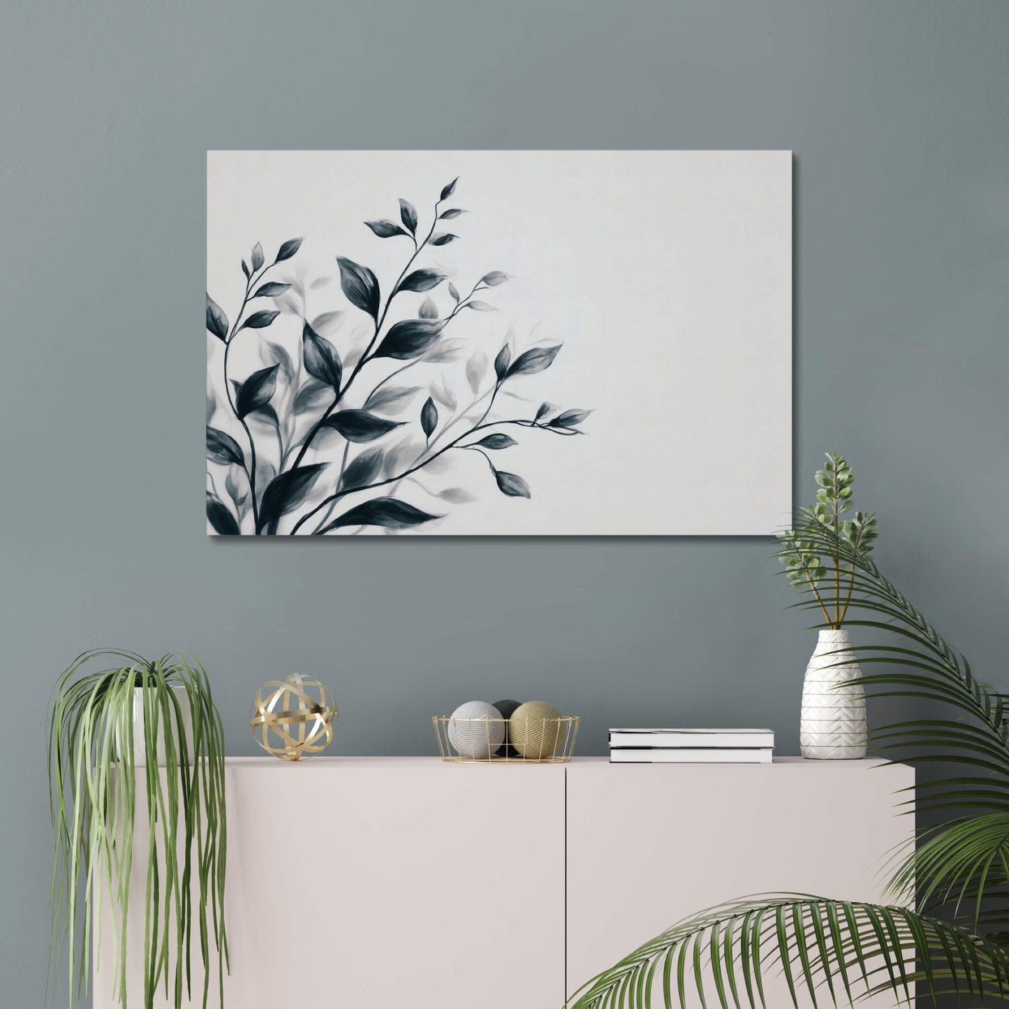 Tranquil Forms - Modern Minimalist Acrylic Wall Art - 36 x 24 Inch - Blue Mock Up - Dyborn Designs