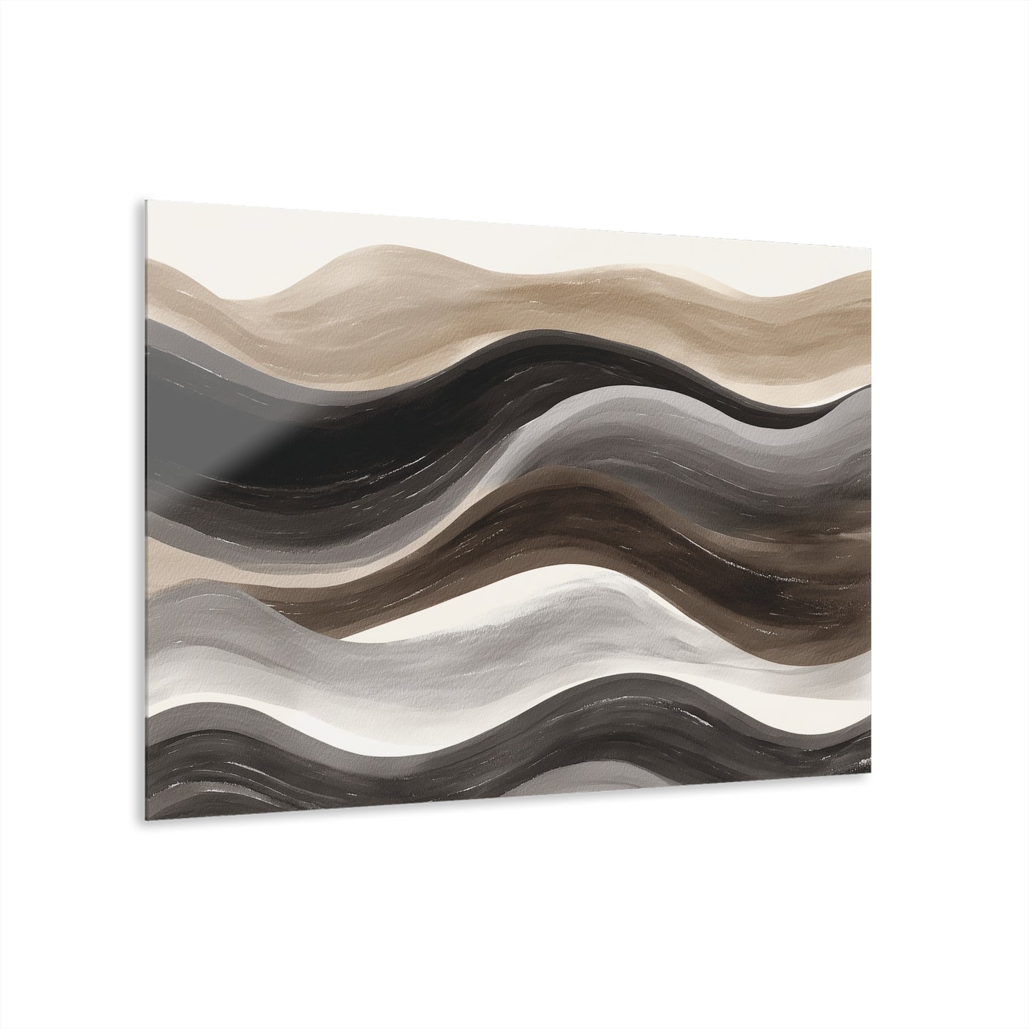 Umber Currents - Modern Minimalist Acrylic Wall Art - 36 x 24 Inch - Front - Dyborn Designs