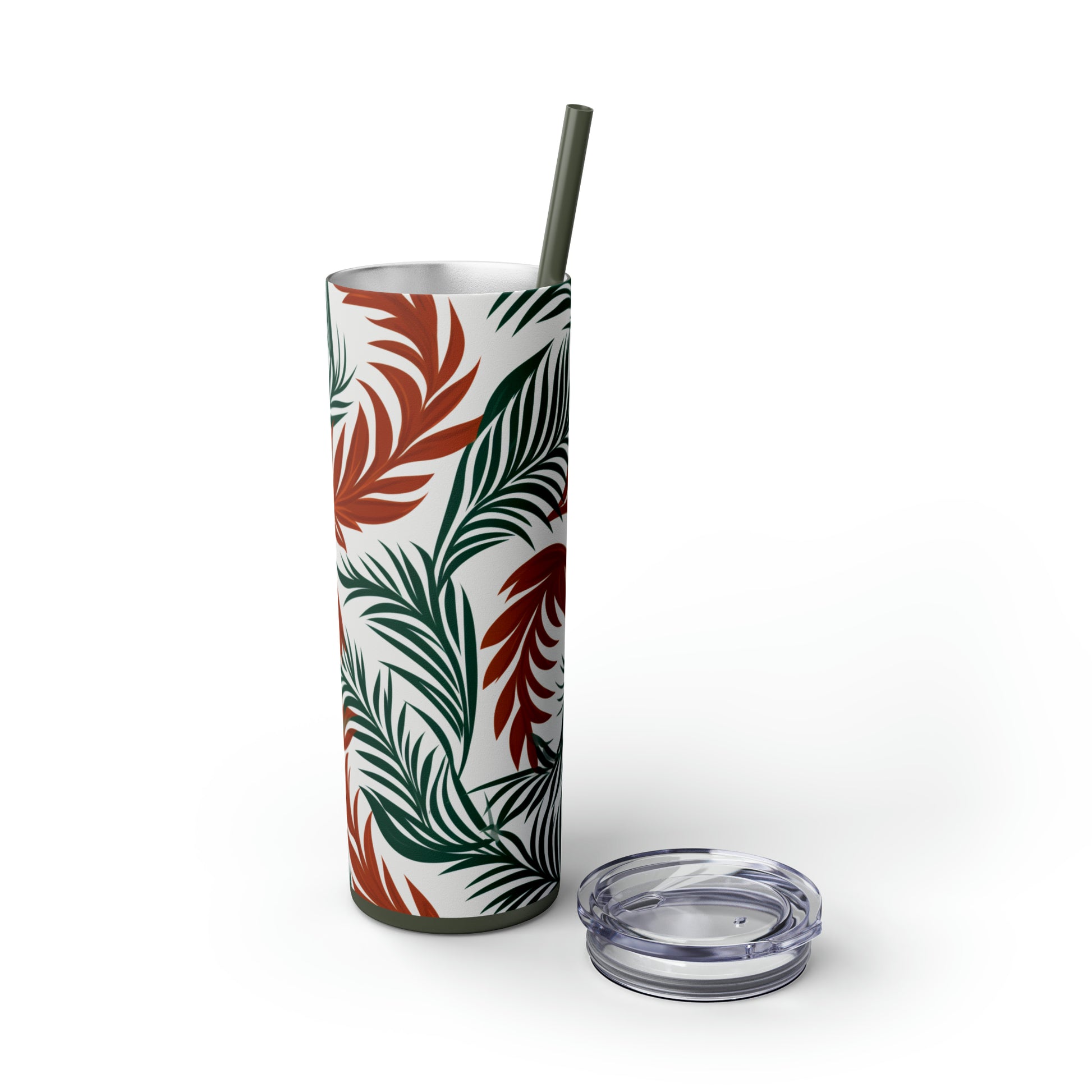 Nature's Pallete 20-Ounce Insulated Stainless Steel Skinny Tumbler with Lid and Straw - Dyborn Designs