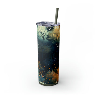 Autumn Sunset 20-Ounce Steel Skinny Tumbler with Lid and Straw - Dyborn Designs