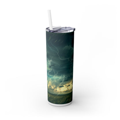 Lightning Storm 20oz Insulated Stainless Steel Skinny Tumbler with Lid and Straw - Dyborn Designs