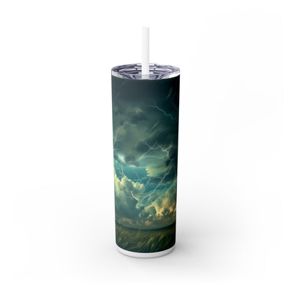 Lightning Storm 20oz Insulated Stainless Steel Skinny Tumbler with Lid and Straw - Dyborn Designs