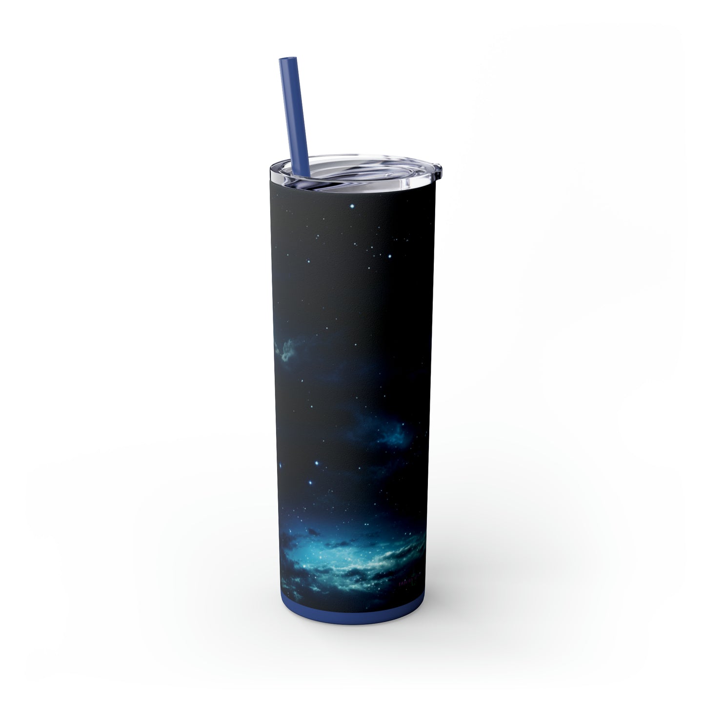 Midnight Realm 20-Ounce Steel Skinny Tumbler with Lid and Straw - Dyborn Designs