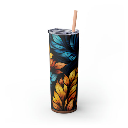 Resting Laurels 20oz Insulated Stainless Steel Skinny Tumbler with Lid and Straw - Dyborn Designs