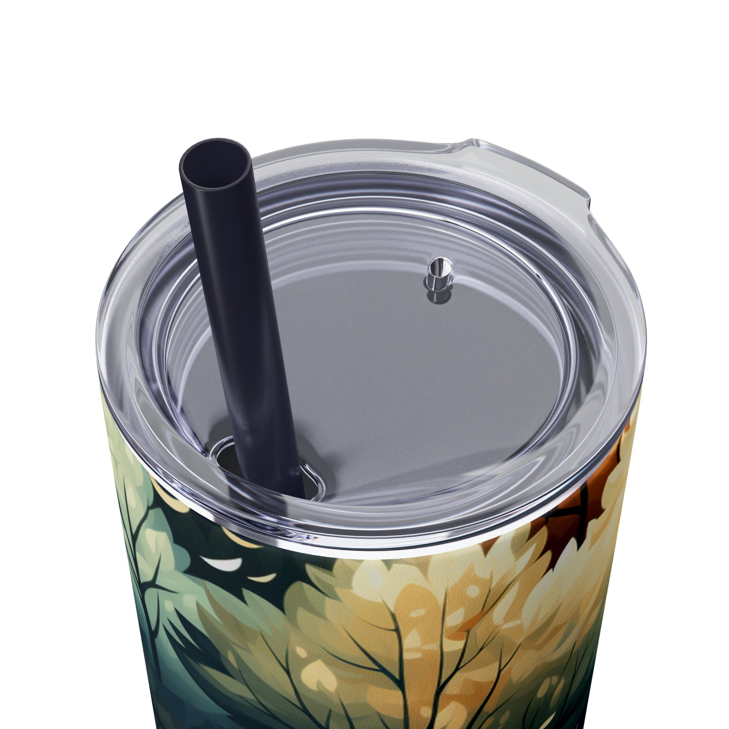 Autumn Sunset 20-Ounce Steel Skinny Tumbler with Lid and Straw - Dyborn Designs