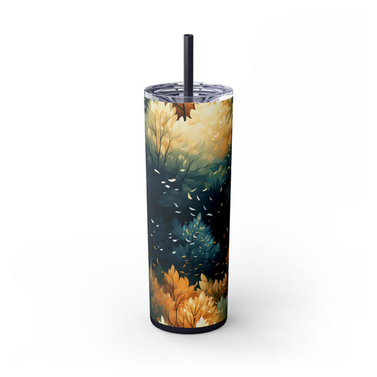 Autumn Sunset 20-Ounce Steel Skinny Tumbler with Lid and Straw - Dyborn Designs