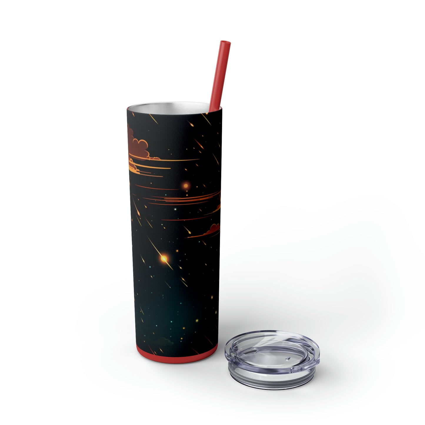 Meteor Shower 20-Ounce Steel Skinny Tumbler with Lid and Straw - Dyborn Designs