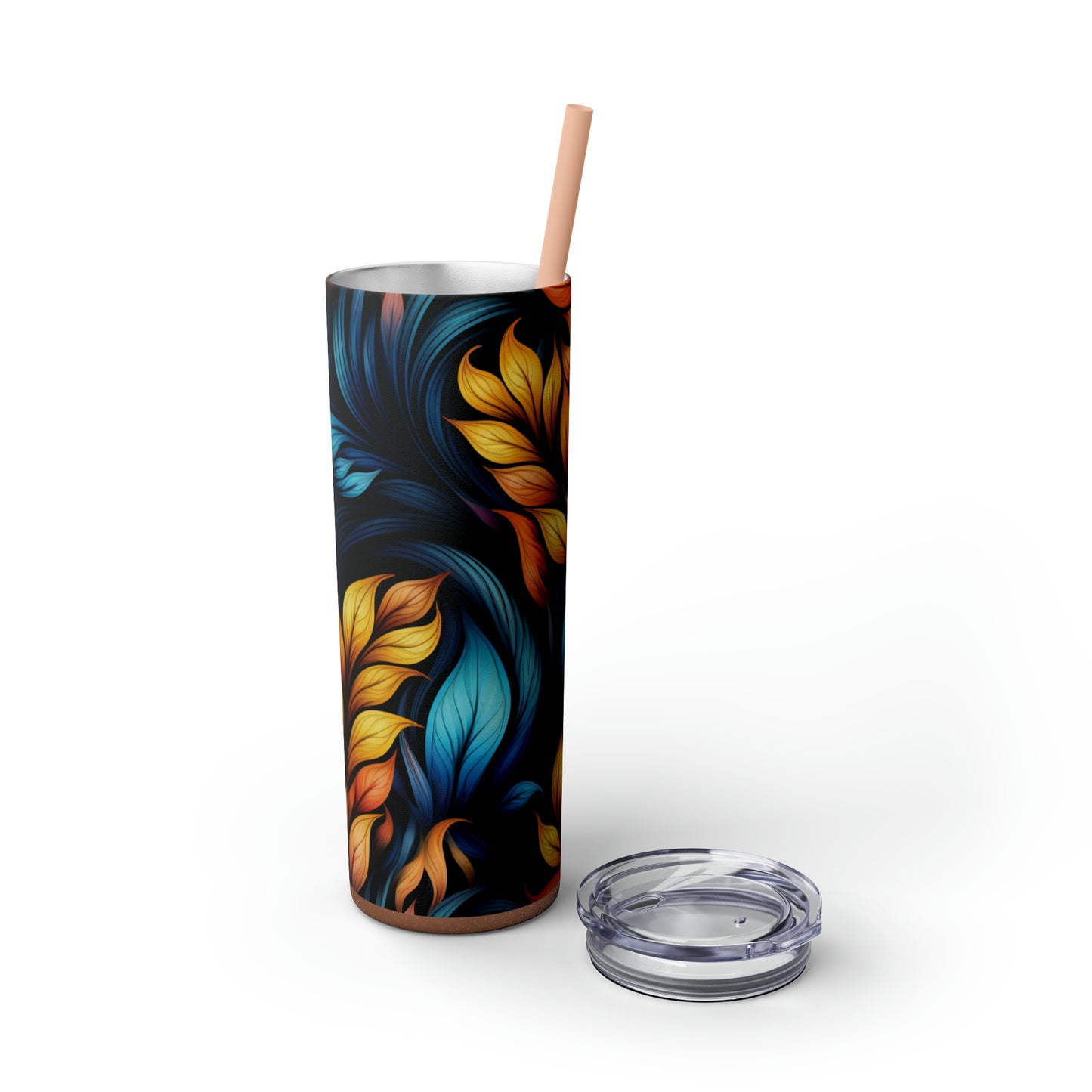 Resting Laurels 20oz Insulated Stainless Steel Skinny Tumbler with Lid and Straw - Dyborn Designs